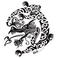 Taniwha Dragon - Men's Ink Longsleeve Tee Design